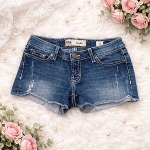 BKE Starlite Women's Distressed Blue Jean Shorts